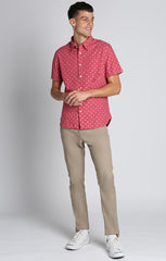 Pink Dobby Short Sleeve Shirt - stjohnscountycondos