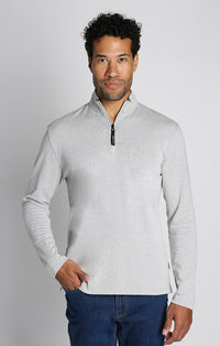 Light Grey Cotton Modal Quarter Zip Pullover - stjohnscountycondos