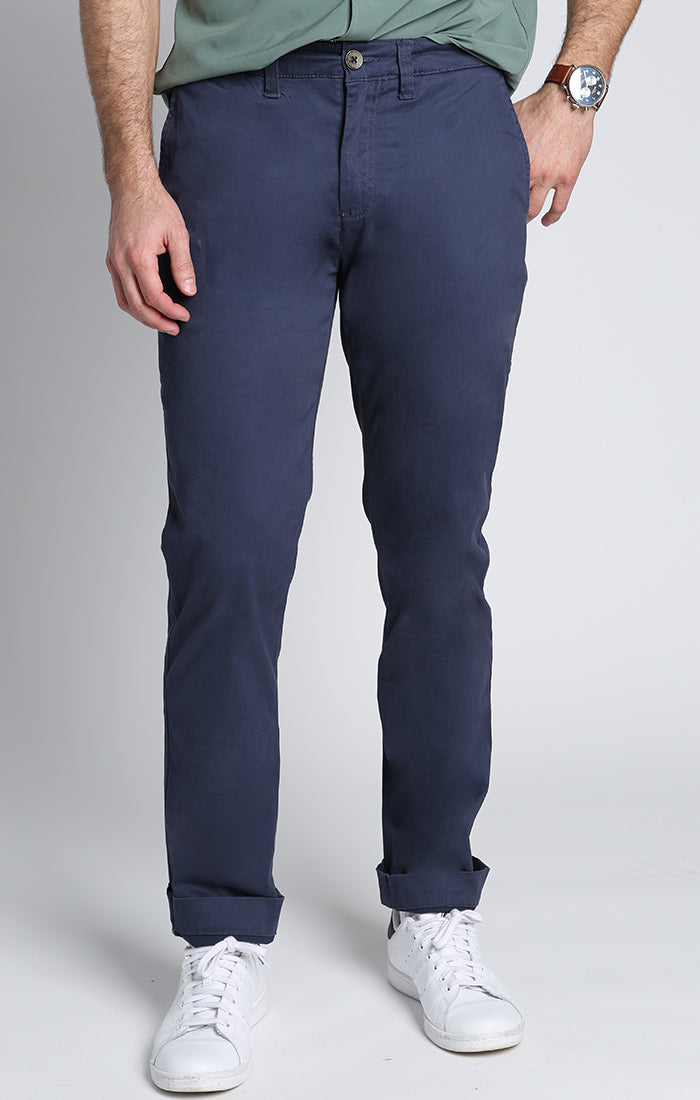Navy Straight Fit Stretch Bowie Chino - stjohnscountycondos