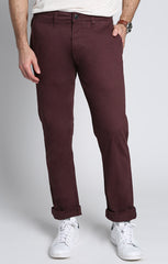Maroon Straight Fit Stretch Bowie Chino - stjohnscountycondos