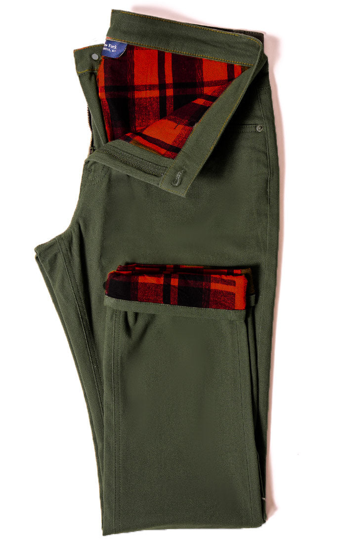 Green Flannel Lined Stretch Twill Pant - stjohnscountycondos