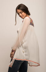Embroidered Crinkle Chiffon Coverup - stjohnscountycondos