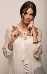Embroidered Crinkle Chiffon Coverup - stjohnscountycondos