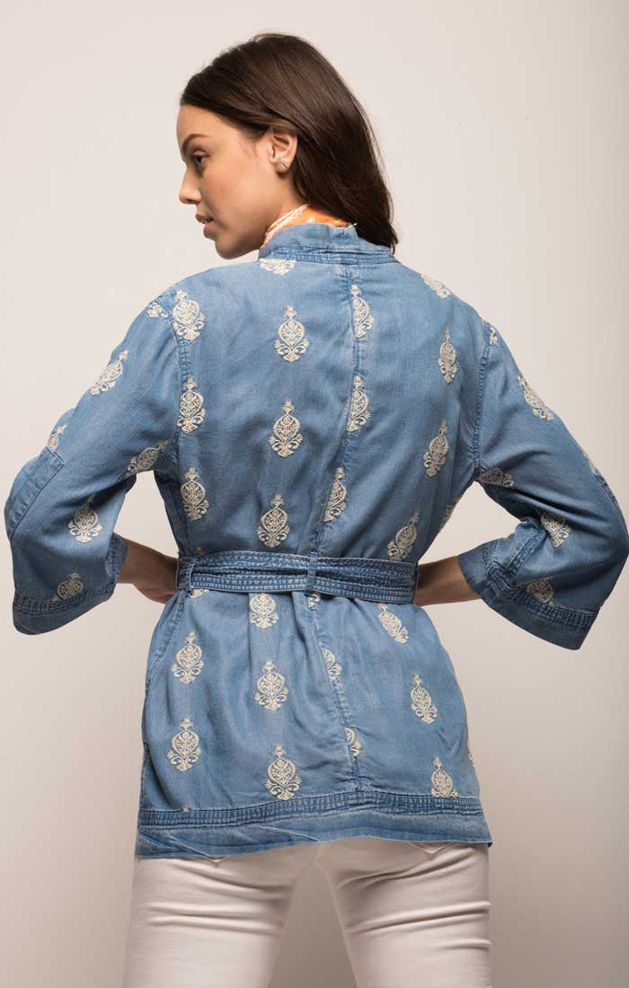 Embroidered Denim Kimono - stjohnscountycondos