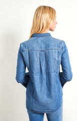Denim Button Down with Bell Sleeves - stjohnscountycondos
