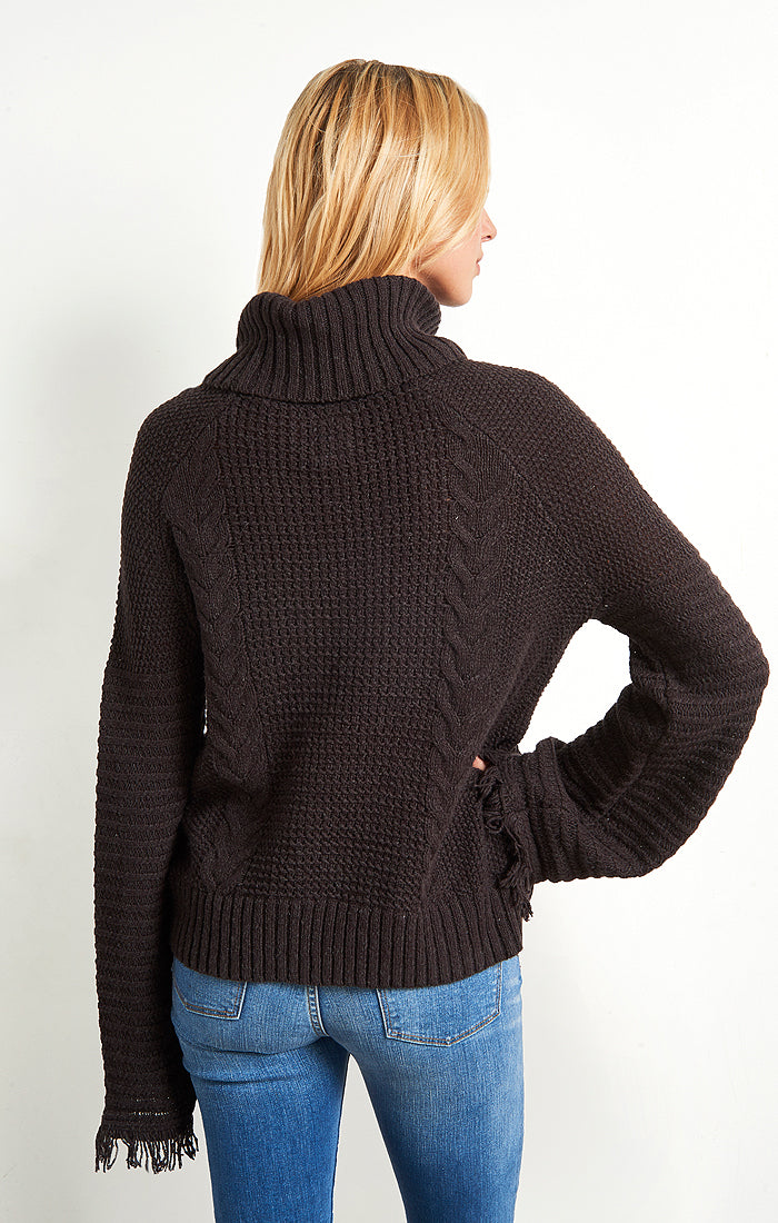 Bell Sleeve Turtleneck Sweater- Dark Grey - stjohnscountycondos
