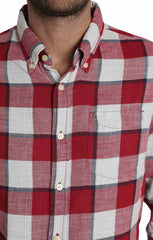 Red Oversize Plaid Stretch Double Face Shirt - stjohnscountycondos