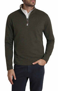 Green Donegal Stretch Quarter Zip Pullover - stjohnscountycondos