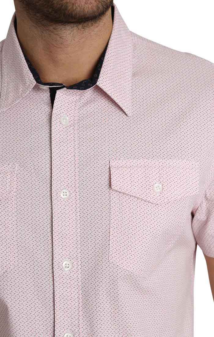 Pink Geo Print Short Sleeve Tech Shirt - stjohnscountycondos