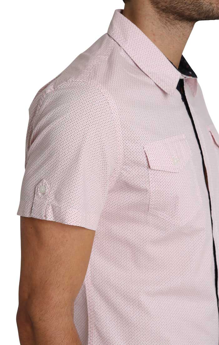 Pink Geo Print Short Sleeve Tech Shirt - stjohnscountycondos