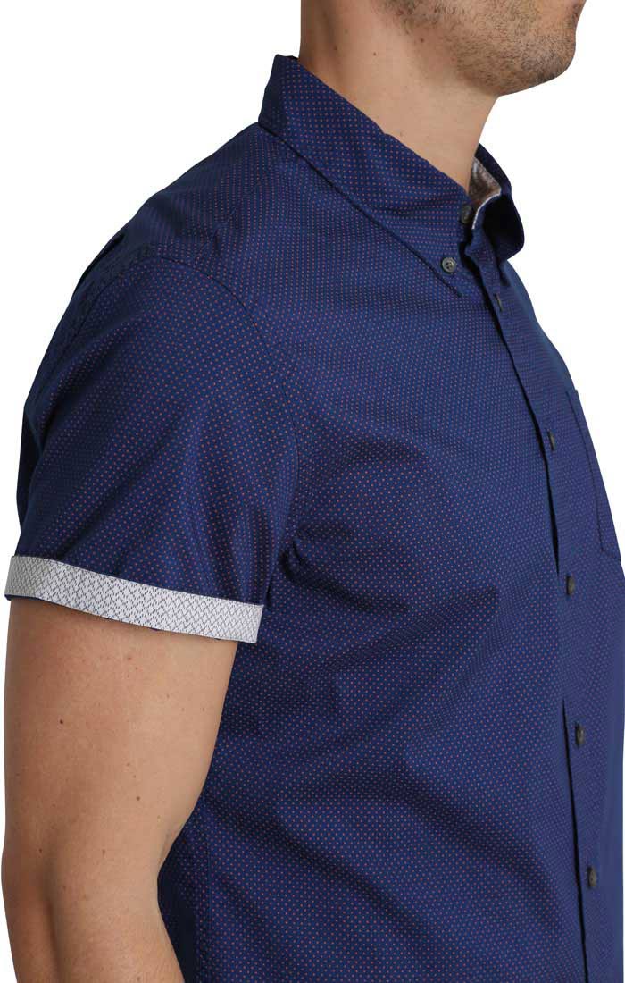 Blue Dot Print Short Sleeve Tech Shirt - stjohnscountycondos