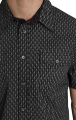 Black Scale Print Short Sleeve Tech Shirt - stjohnscountycondos