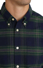 Green Plaid Brushed Oxford Shirt - stjohnscountycondos