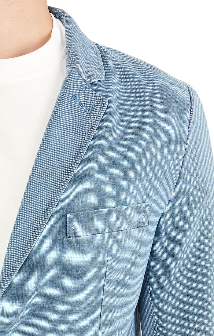 Light Blue Cotton Oxford Blazer - stjohnscountycondos
