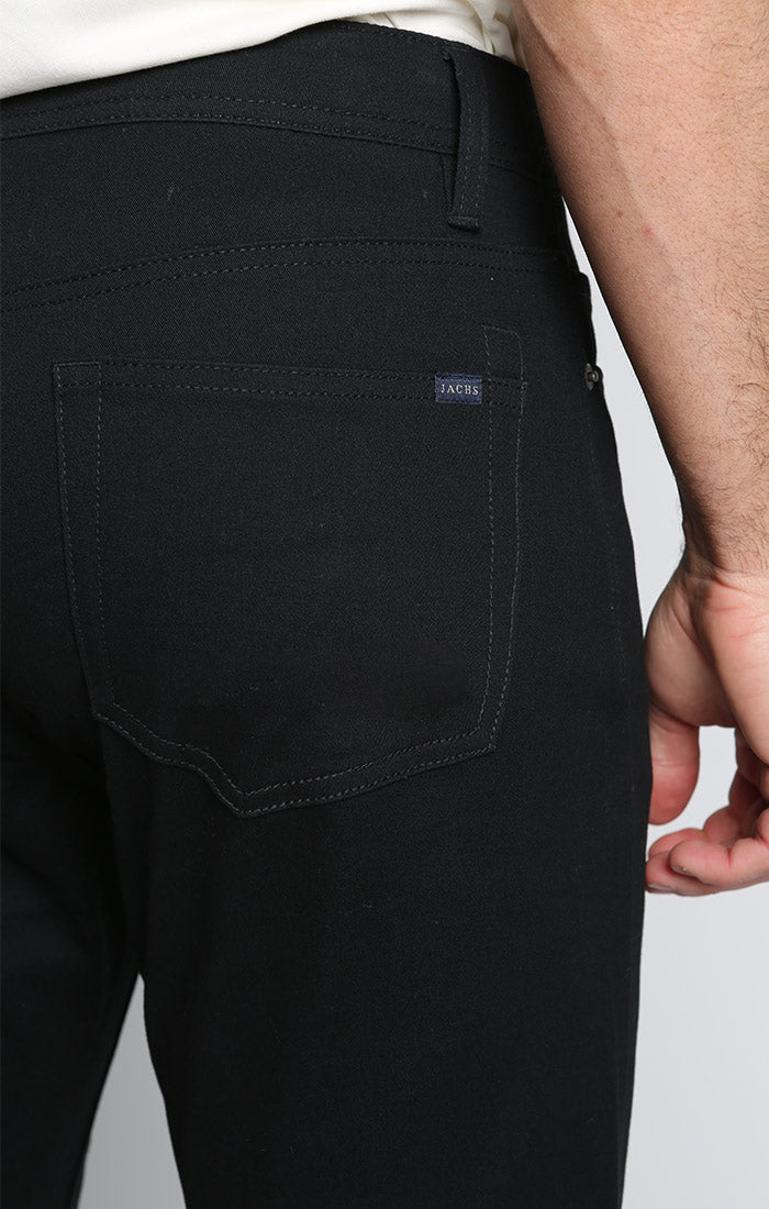 Black Straight Fit Stretch Twill 5-Pocket Pant - stjohnscountycondos