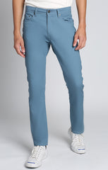Blue Slim Fit Stretch Twill 5 Pocket Pant - stjohnscountycondos