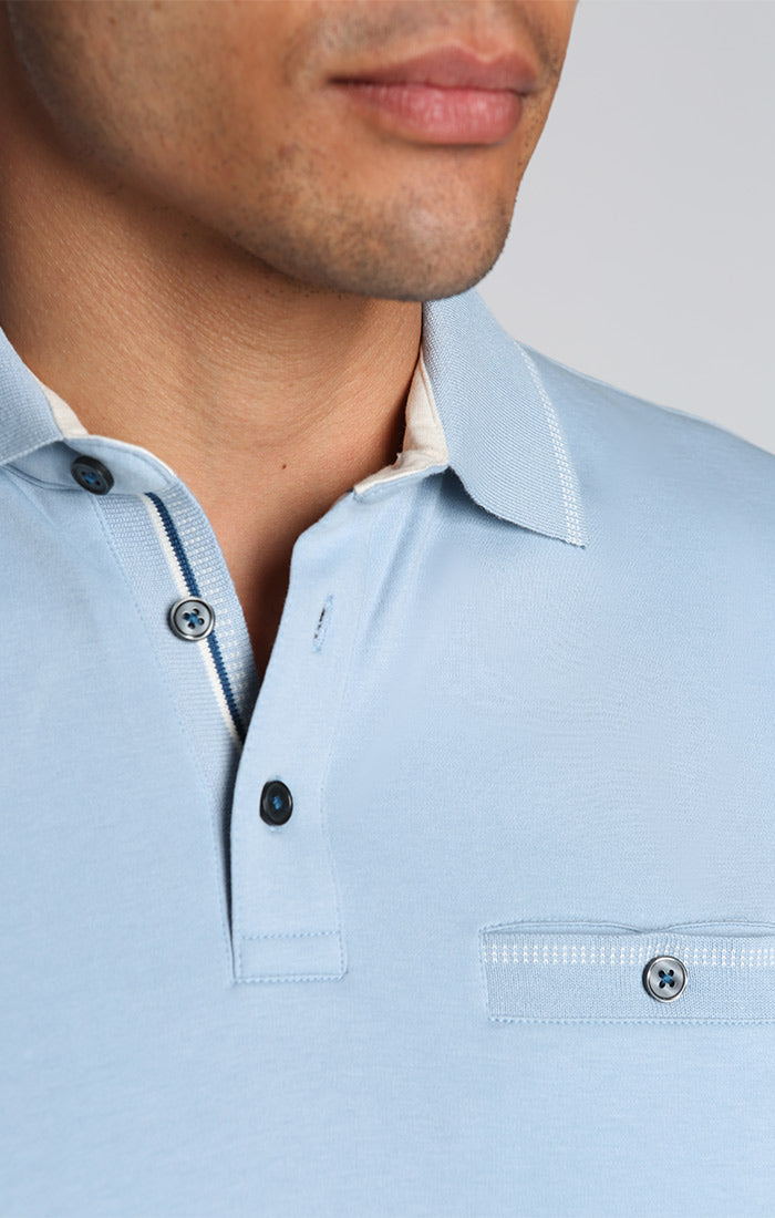 Blue Luxe Cotton Interlock Polo - stjohnscountycondos
