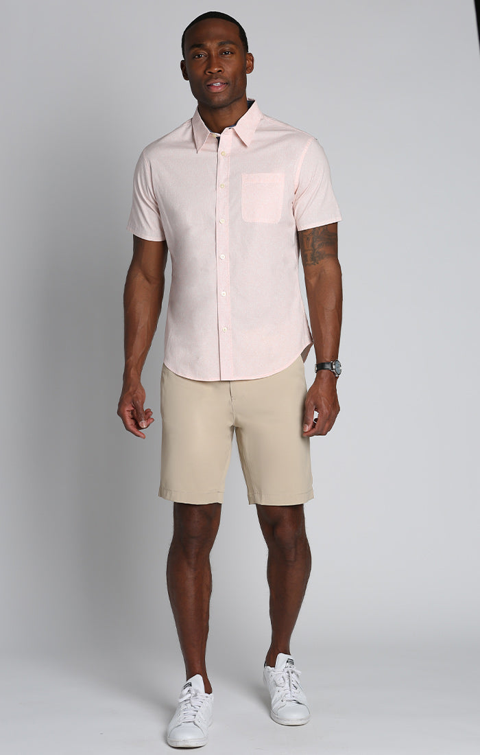 Pink Printed Stretch Short Sleeve Shirt - stjohnscountycondos