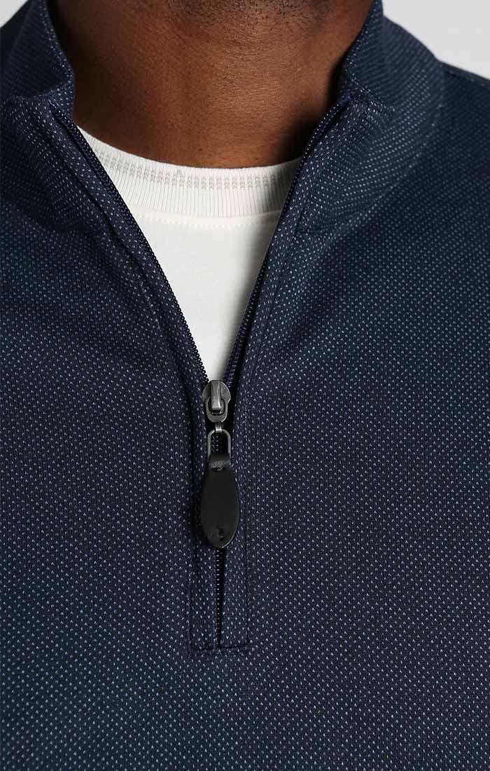 Navy Textured Terry Quarter Zip Pullover - stjohnscountycondos