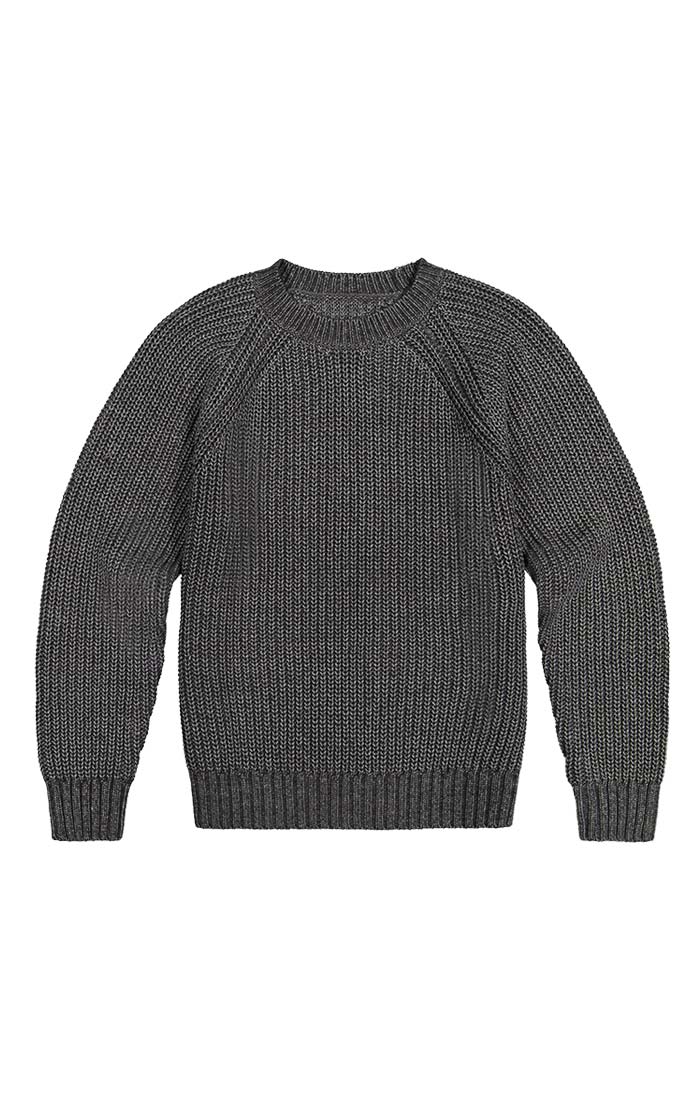 Charcoal Marled Ribbed Crewneck Sweater - stjohnscountycondos