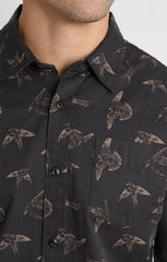 Bird Print Chambray Shirt - stjohnscountycondos