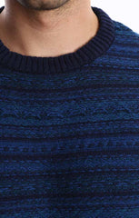 Navy Reverse Fairisle Merino Wool Sweater - stjohnscountycondos