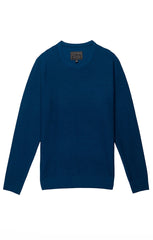 Blue Merino Twill Crewneck Sweater - stjohnscountycondos