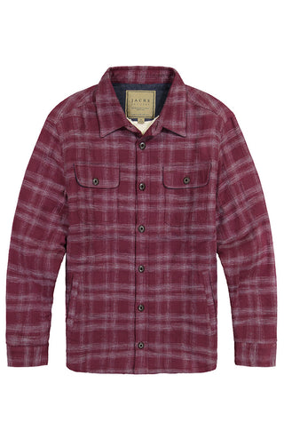 Burgundy Sherpa Lined Flannel Shirt Jacket - stjohnscountycondos