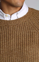 Copper Marled Ribbed Crewneck Sweater - stjohnscountycondos