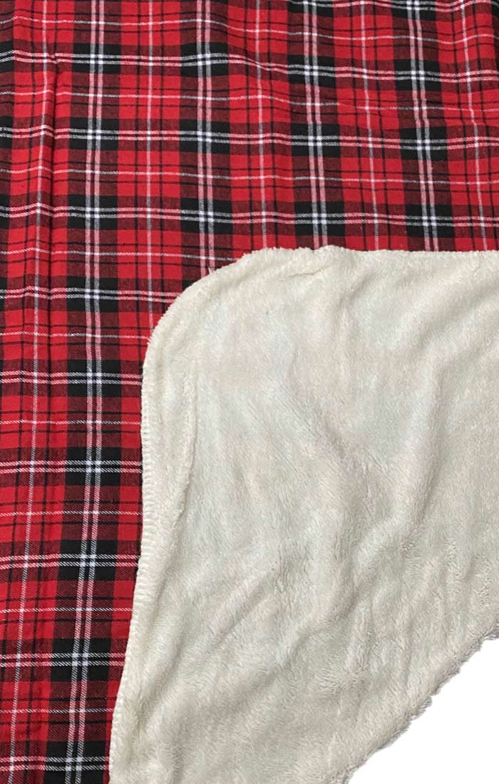 Red Sherpa Lined Flannel Blanket - stjohnscountycondos