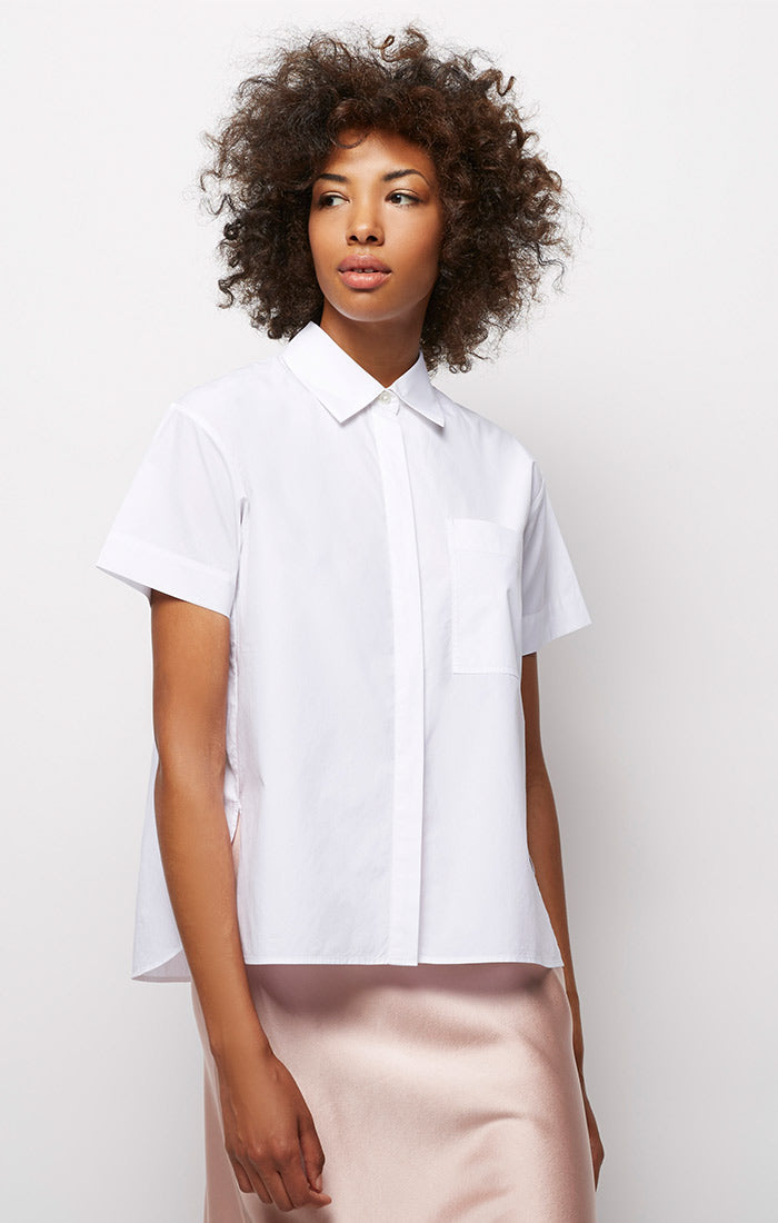 Giza Cotton Short Sleeve Boxy Shirt - stjohnscountycondos