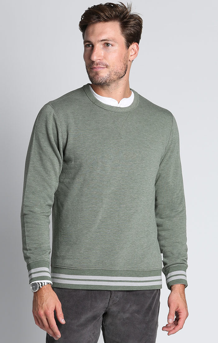 Green Soft Touch Varsity Crewneck Pullover - stjohnscountycondos