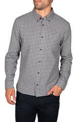 Grey Micro Plaid Flannel Shirt - stjohnscountycondos