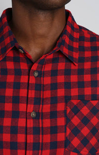Red Micro Plaid Flannel Workshirt - stjohnscountycondos