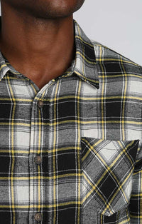 Black and Yellow Plaid Flannel Workshirt - stjohnscountycondos