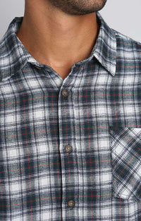 Navy and White Plaid Flannel Workshirt - stjohnscountycondos