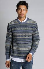 Light Blue Fair Isle Crewneck Sweater - stjohnscountycondos