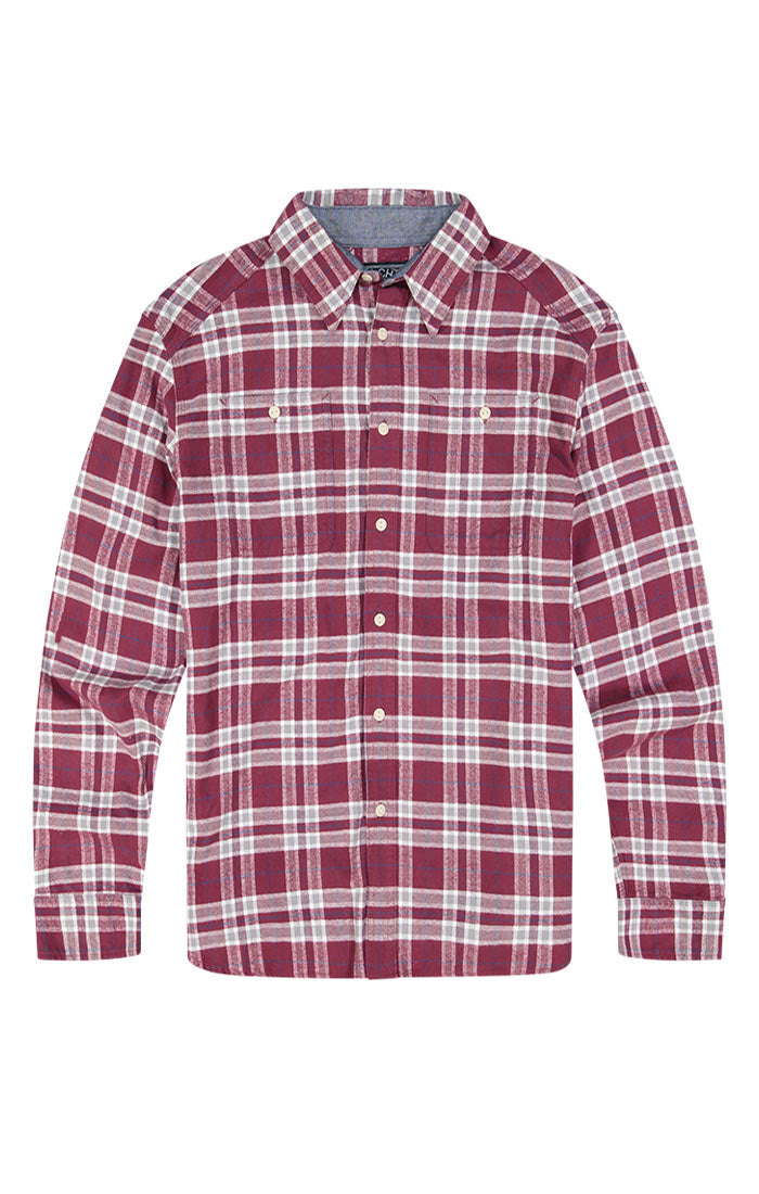 Maroon Plaid Flannel Shirt - stjohnscountycondos