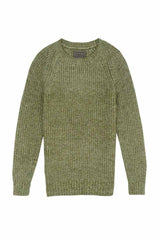 Olive Marled Ribbed Crewneck Sweater - stjohnscountycondos