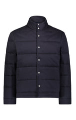 Navy Stretch Sateen Quilted Puffer Jacket - stjohnscountycondos