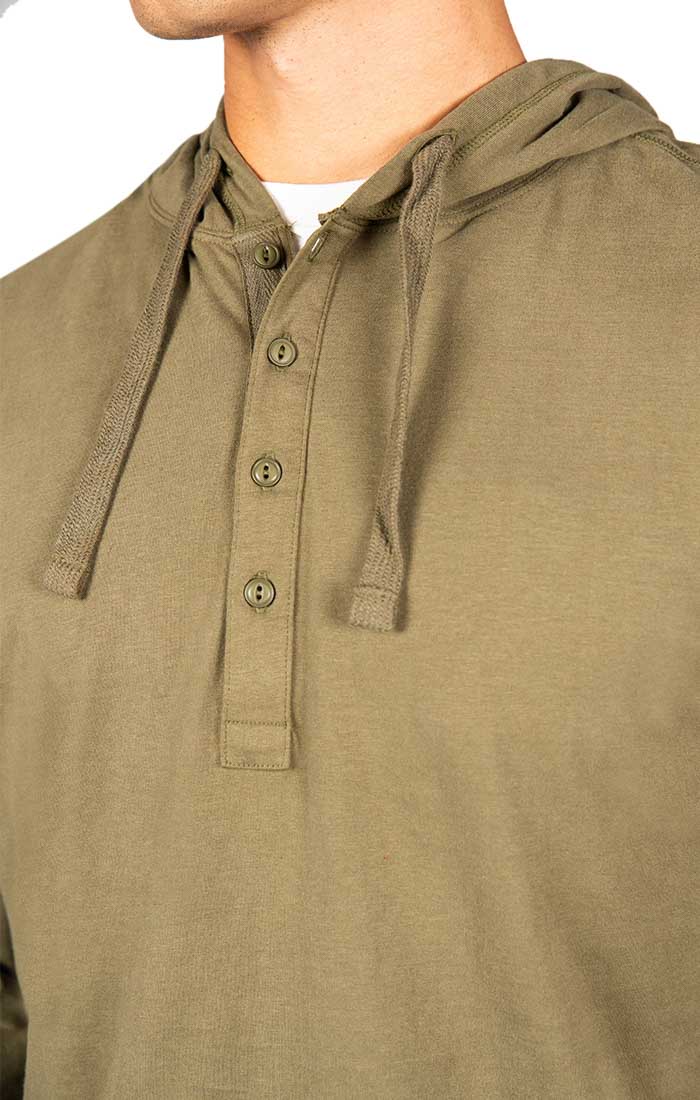 Olive Sueded Cotton Hooded Henley - stjohnscountycondos