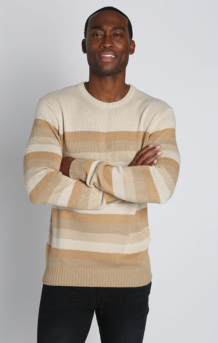 Ombre Striped Crewneck Sweater - stjohnscountycondos