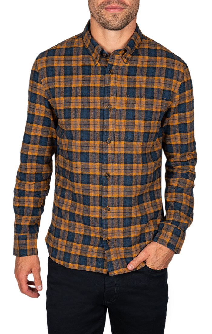 Copper Plaid Flannel Shirt - stjohnscountycondos