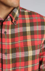 Red Green Plaid Flannel Shirt - stjohnscountycondos