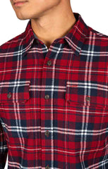Red and White Plaid Brawny Flannel Shirt - stjohnscountycondos