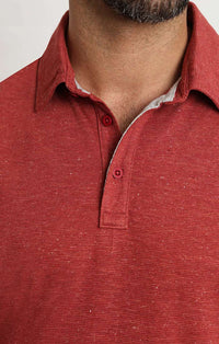 Red Heathered Linen TriBlend Polo - stjohnscountycondos