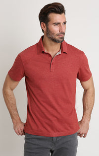 Red Heathered Linen TriBlend Polo - stjohnscountycondos