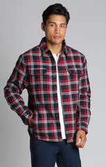 Red Quilted Lined Shirt Jacket - stjohnscountycondos