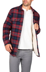 Burgundy Sherpa Flannel Shirt Jacket - stjohnscountycondos