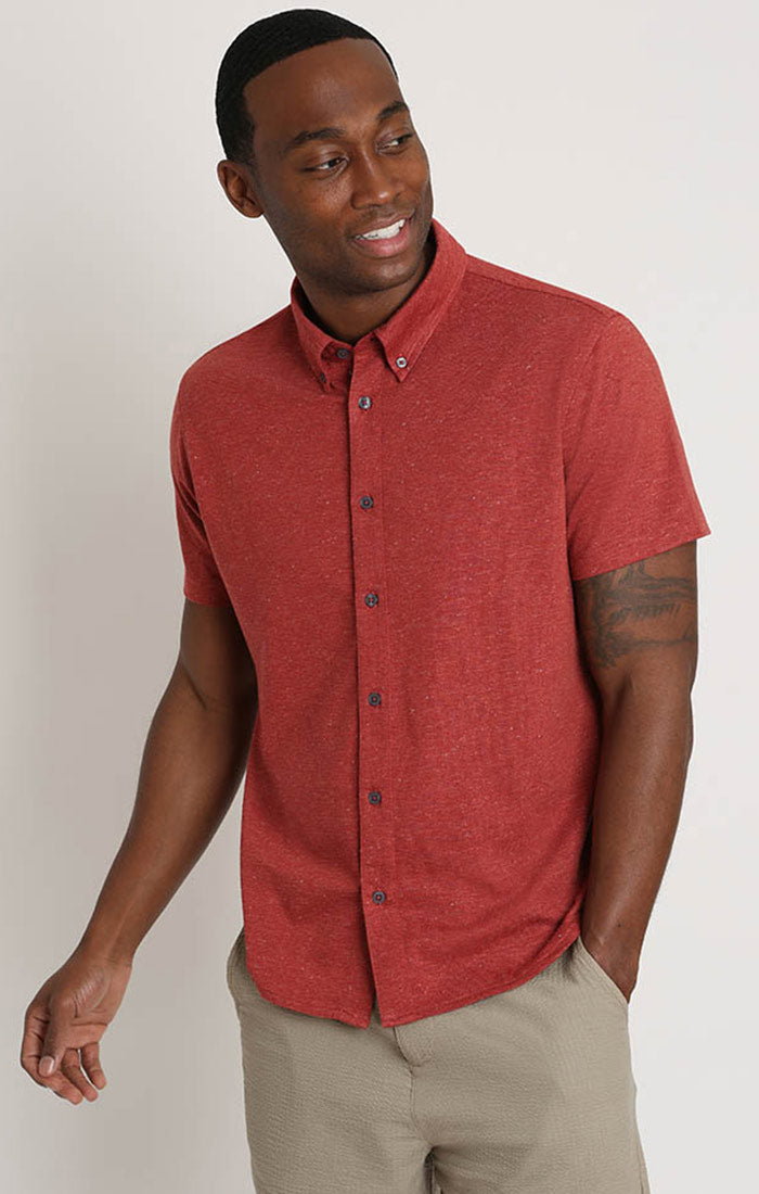 Red Linen TriBlend Short Sleeve Shirt - stjohnscountycondos